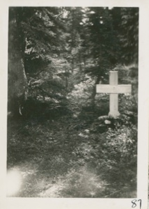 Image of Cross in Nain woods for little girl killed by dogs